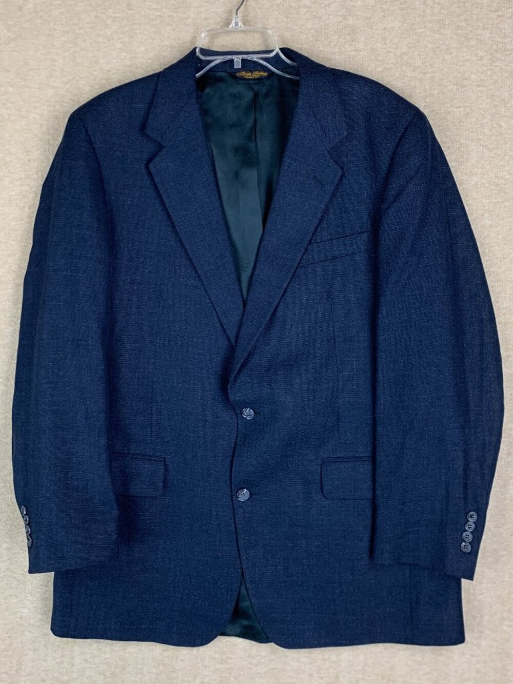 Vtg Brooks Brothers Blazer 42L USA Navy Wool Hopsack Old Money Preppy Ivy Union